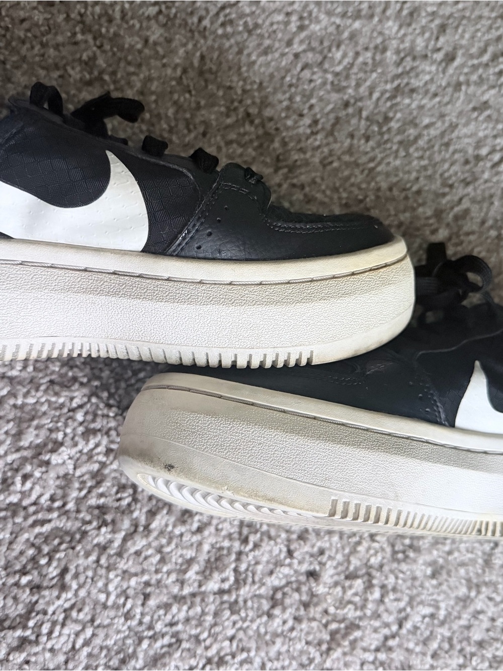 Nike Black and White Women's Platform Sneakers
